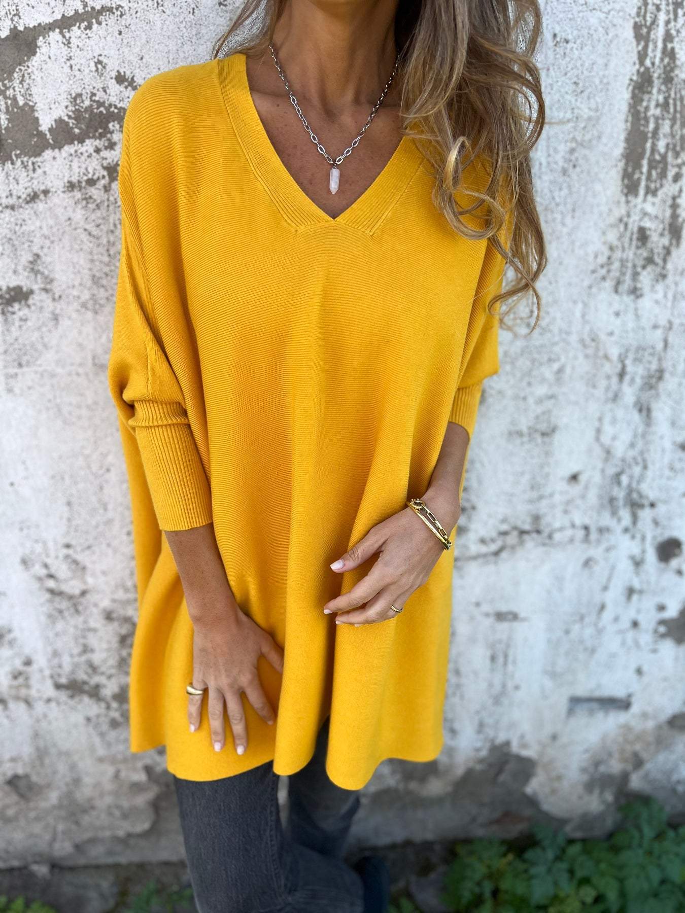 Hortense | Pull-over Doux à Col V et Manches Longues