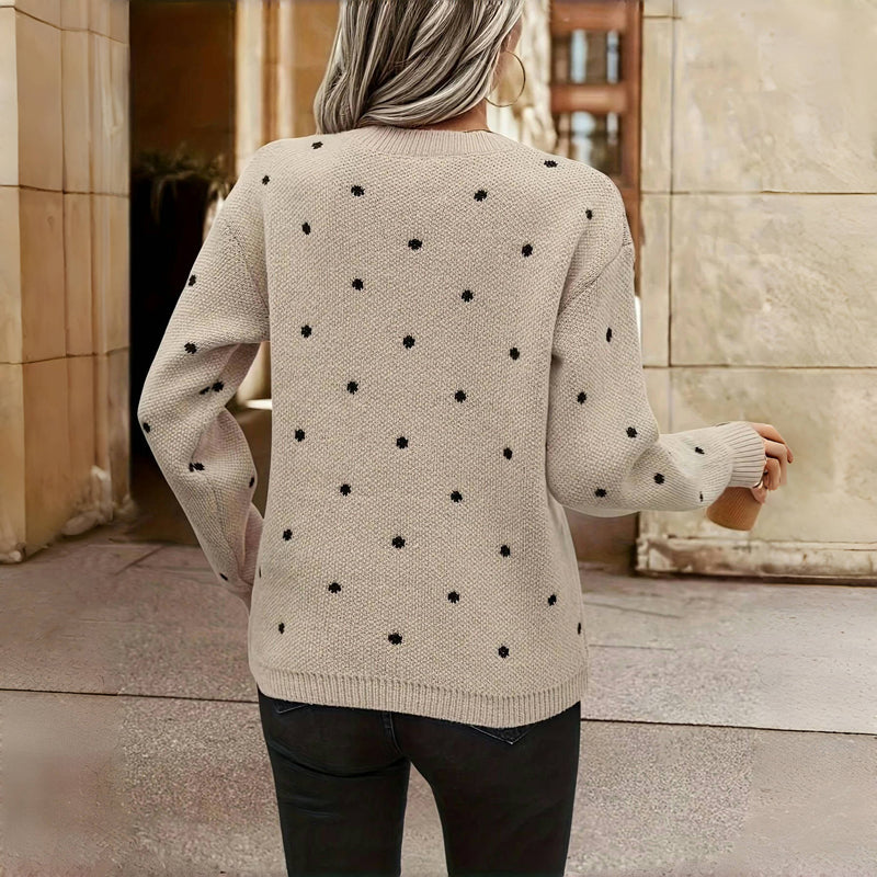 Énora Jade | Pull Tricoté avec Pois