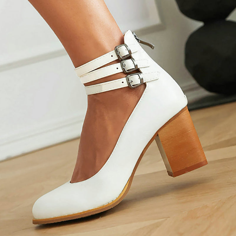 Clémentine | Sandales élégantes à bride à la cheville et talon épais pour un look chic et confortable