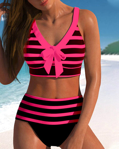 Élodie | Bikinis taille haute à rayures