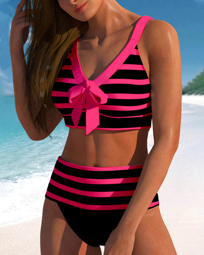 Élodie | Bikinis taille haute à rayures