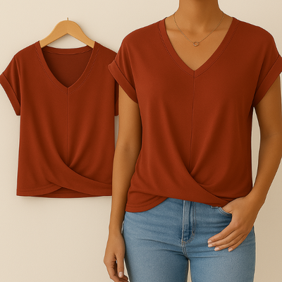 Milana | T-shirt décontracté avec décolleté en V