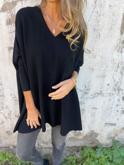 Hortense | Pull-over Doux à Col V et Manches Longues