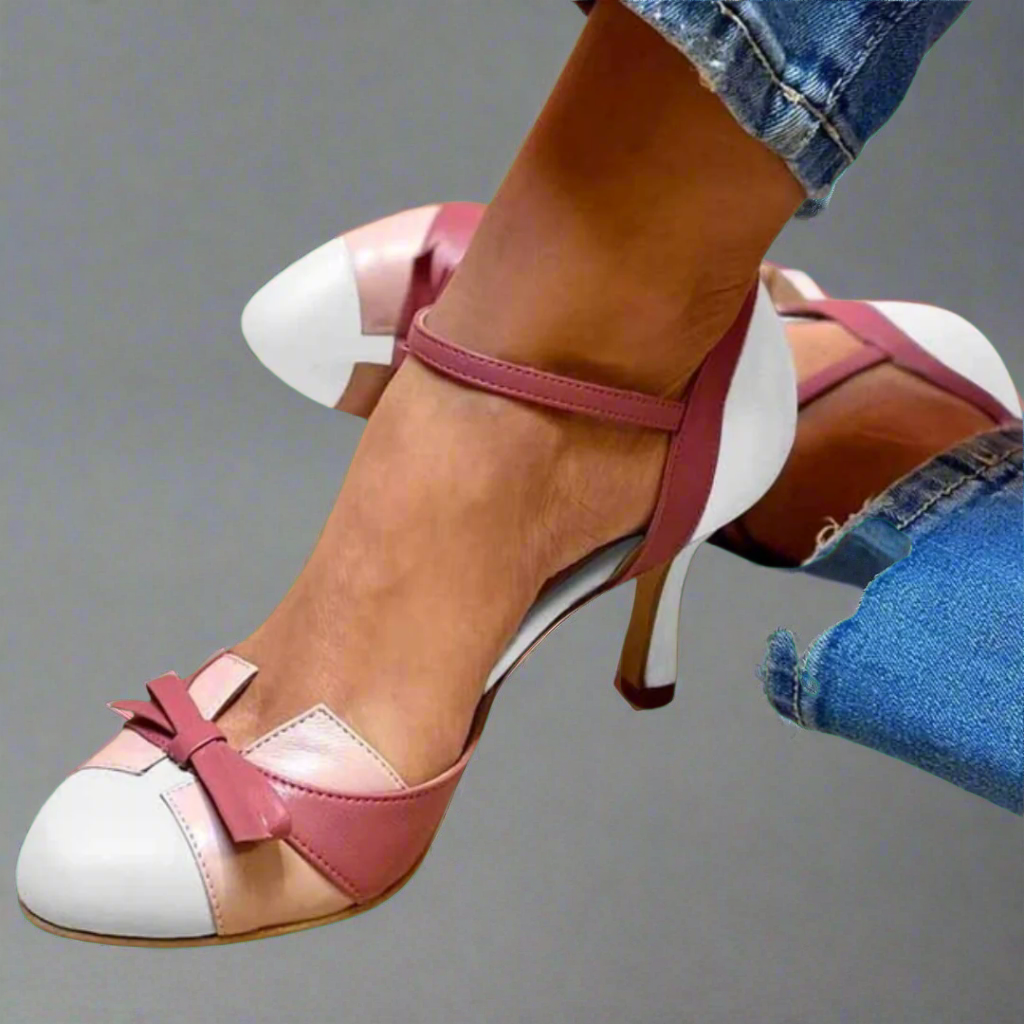 Ivonne | Sandales colorées à nœud et sangle avec bout rond pour un style chic et confortable