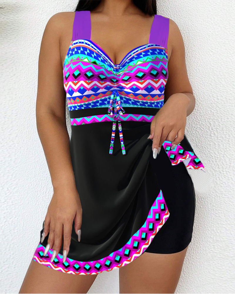 Iris | Maillot de bain avec cordon de serrage et imprimé rayé