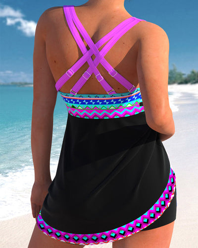 Iris | Maillot de bain avec cordon de serrage et imprimé rayé