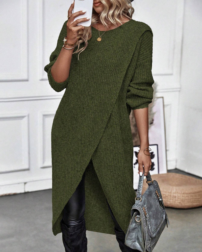 Celestelle | Robe pull longue asymétrique
