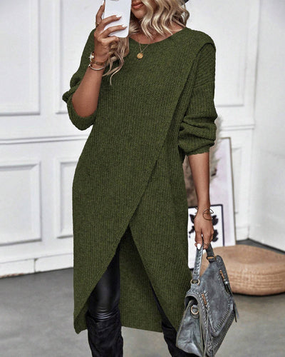 Celestelle | Robe pull longue asymétrique