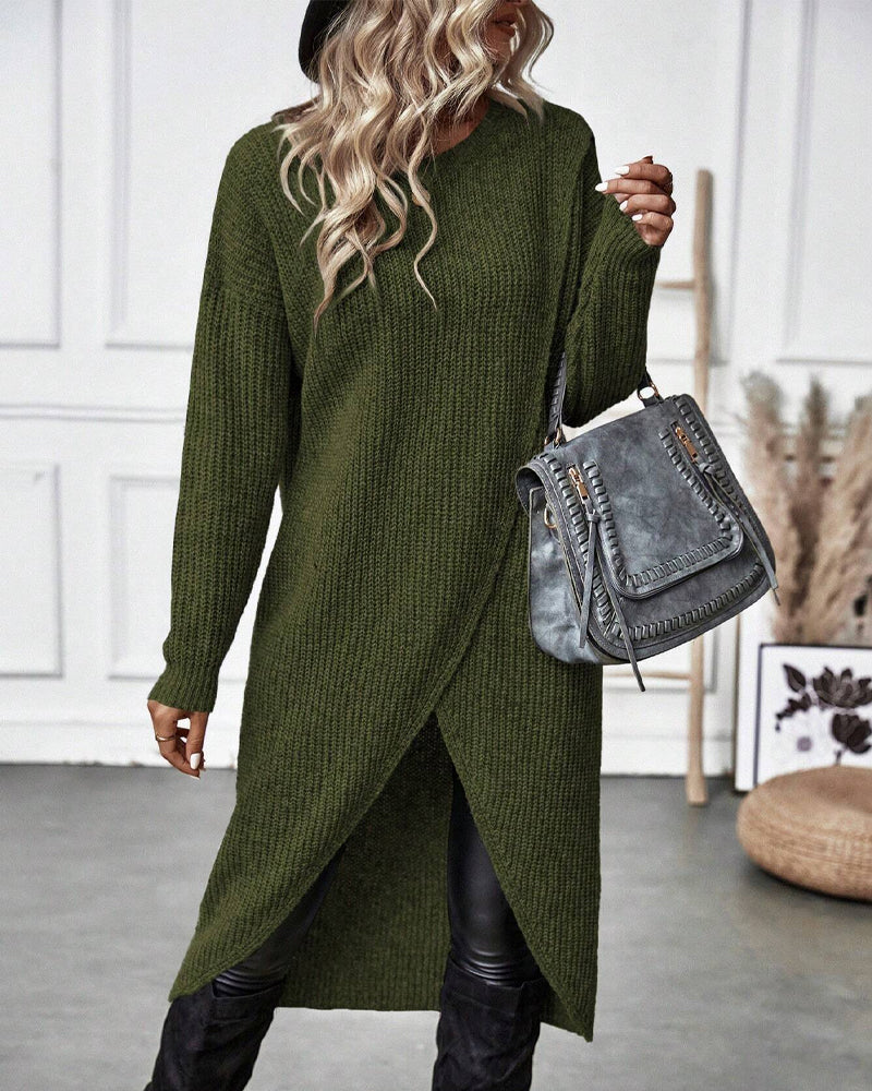 Celestelle | Robe pull longue asymétrique