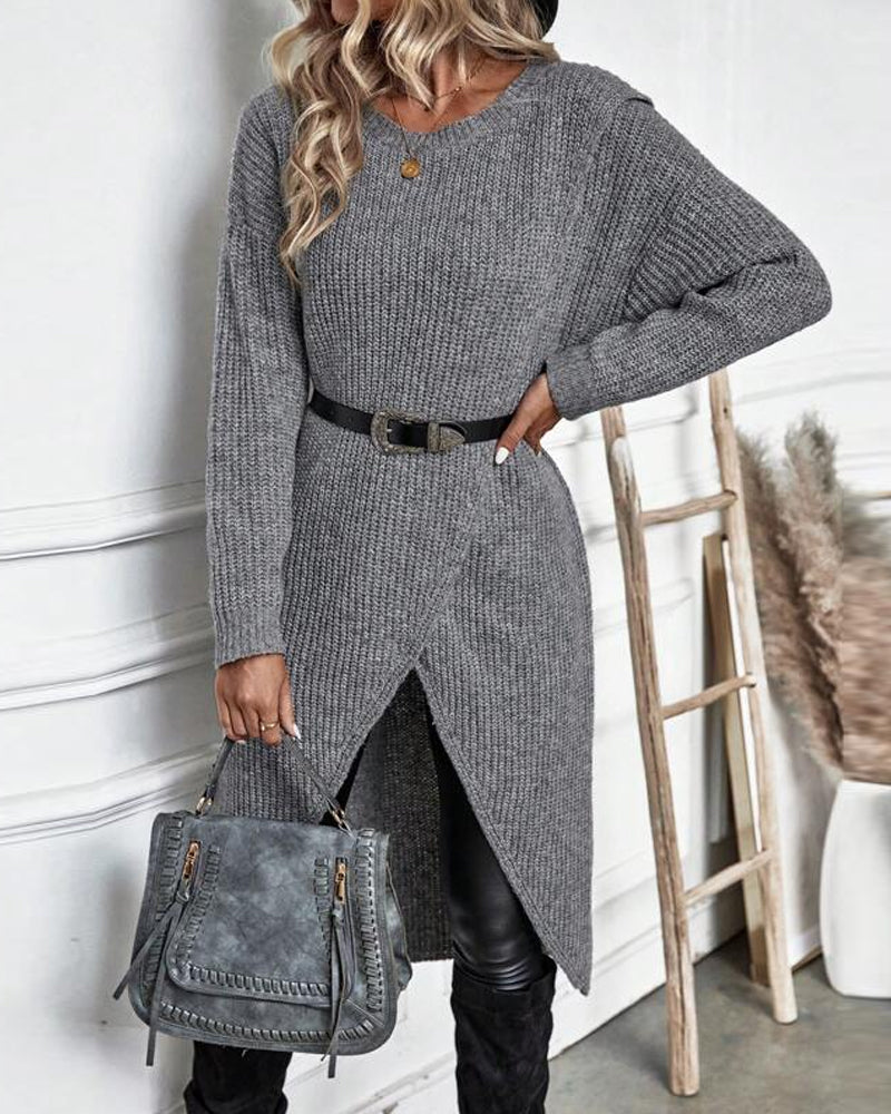 Celestelle | Robe pull longue asymétrique
