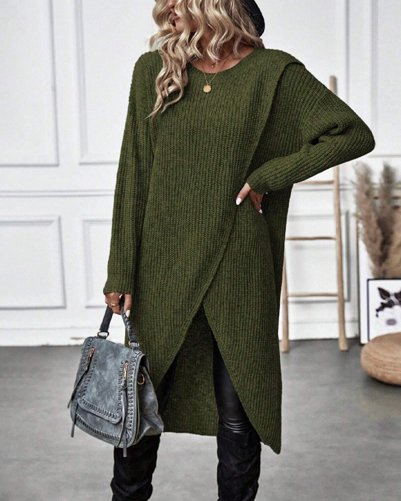 Celestelle | Robe pull longue asymétrique