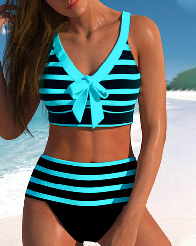 Élodie | Bikinis taille haute à rayures