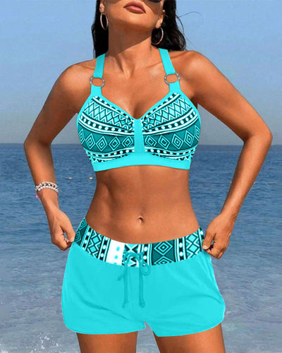 Diane | Bikinis taille haute à imprimé géométrique