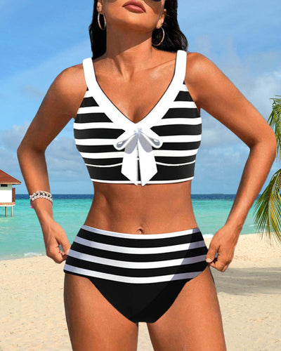 Élodie | Bikinis taille haute à rayures