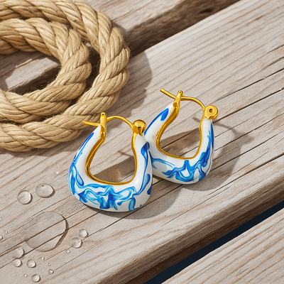 Soizic | Boucles d’oreilles marbrées