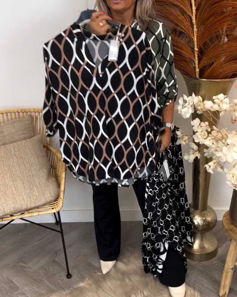 Adalinde | Blouse graphique chic et décontractée