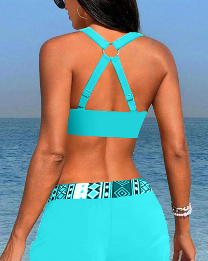 Diane | Bikinis taille haute à imprimé géométrique