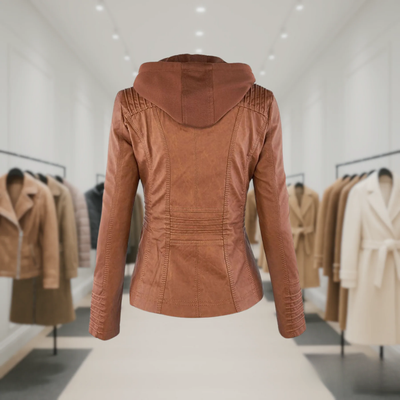 Hanelore | Veste En Cuir Imperméable À Capuche