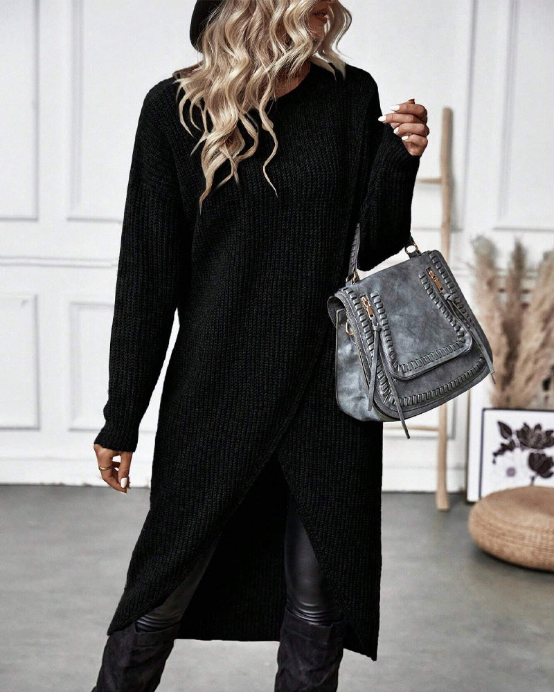 Celestelle | Robe pull longue asymétrique
