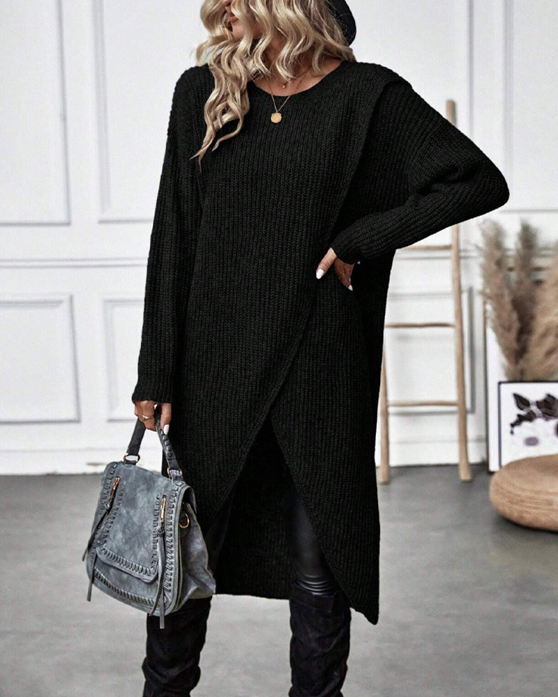 Celestelle | Robe pull longue asymétrique
