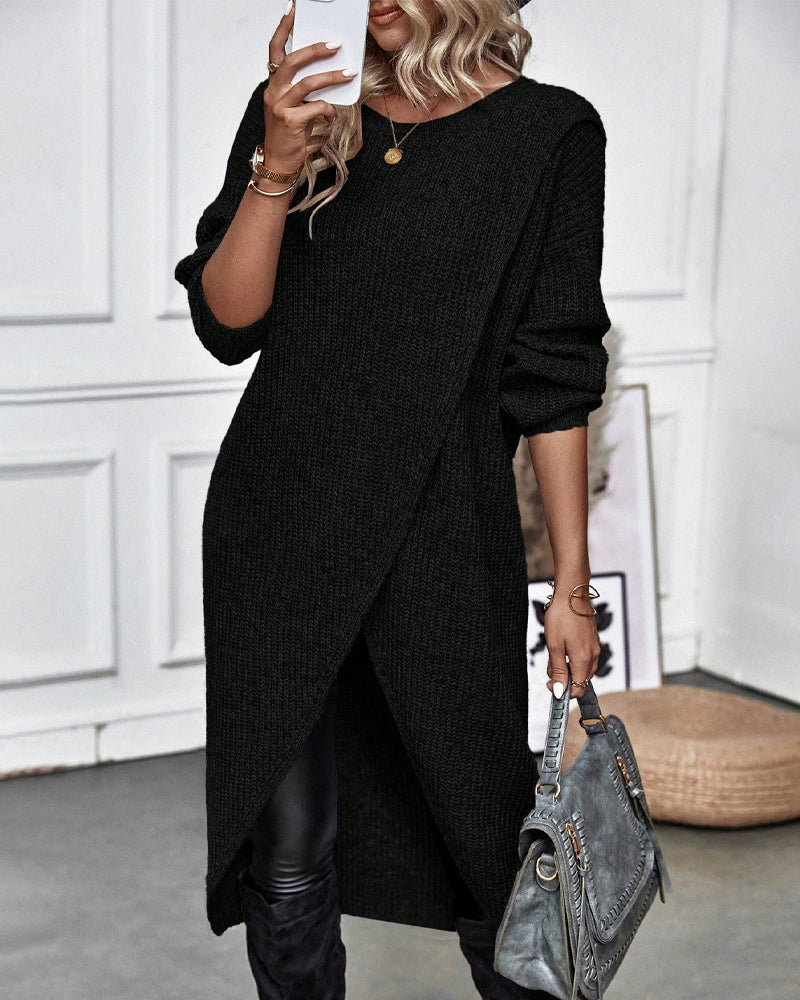 Celestelle | Robe pull longue asymétrique
