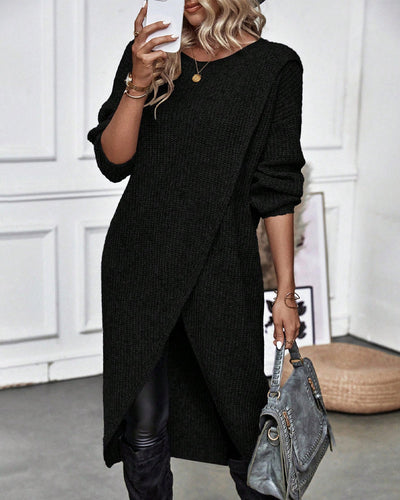 Celestelle | Robe pull longue asymétrique
