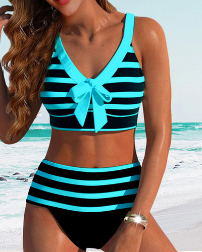 Élodie | Bikinis taille haute à rayures