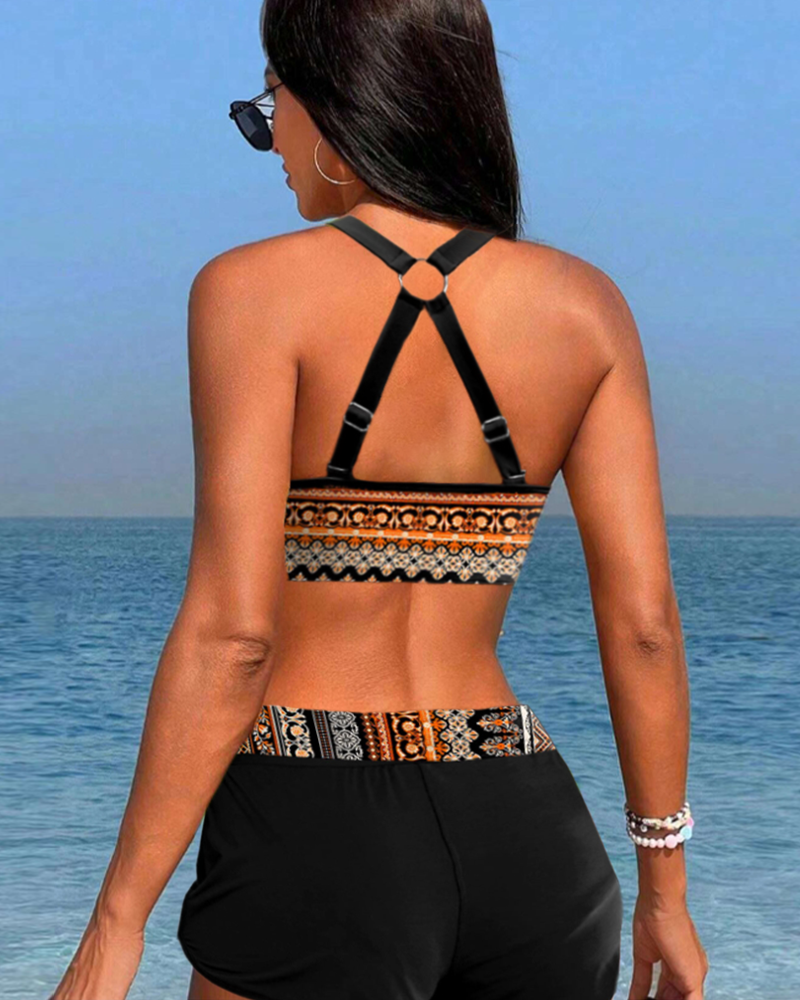 Capucine | Bikinis taille haute à imprimé géométrique