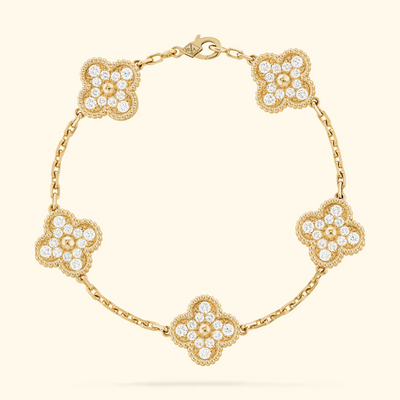 Béradine | Bracelet Luxueux Trèfle Doré