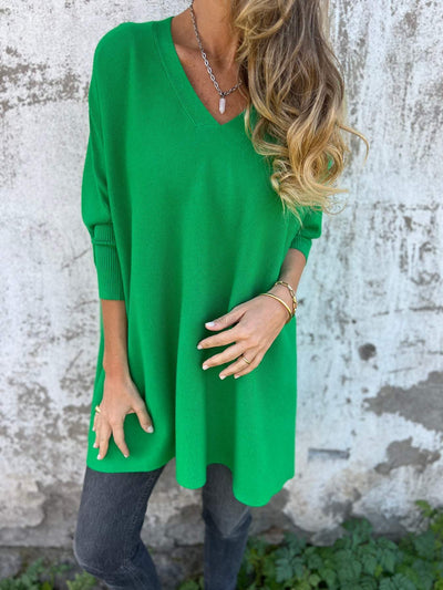 Hortense | Pull-over Doux à Col V et Manches Longues