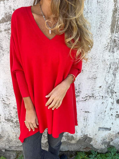 Hortense | Pull-over Doux à Col V et Manches Longues