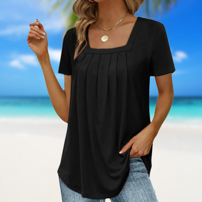 Prisca | Blouse légère à encolure carrée