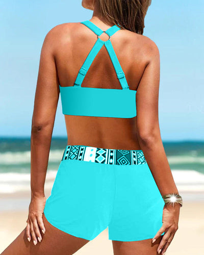 Diane | Bikinis taille haute à imprimé géométrique