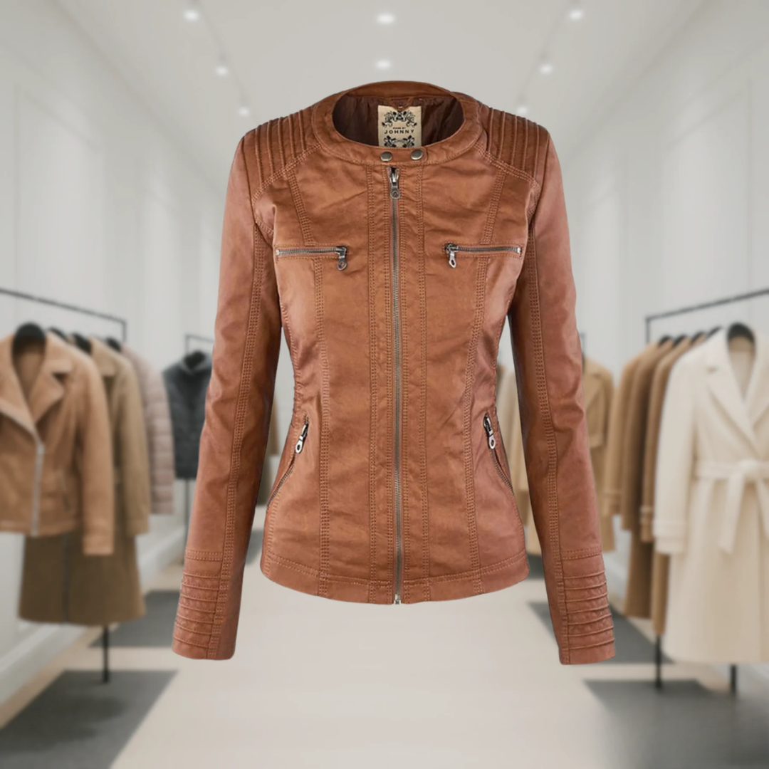 Hanelore | Veste En Cuir Imperméable À Capuche