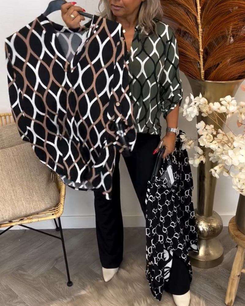 Adalinde | Blouse graphique chic et décontractée