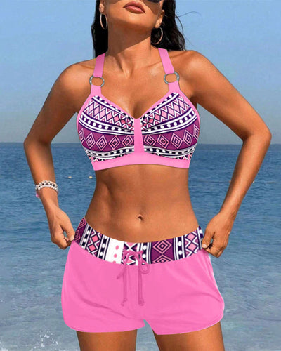 Diane | Bikinis taille haute à imprimé géométrique