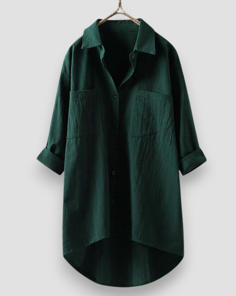 Aimée | Blouse Longue Fluide et Naturelle