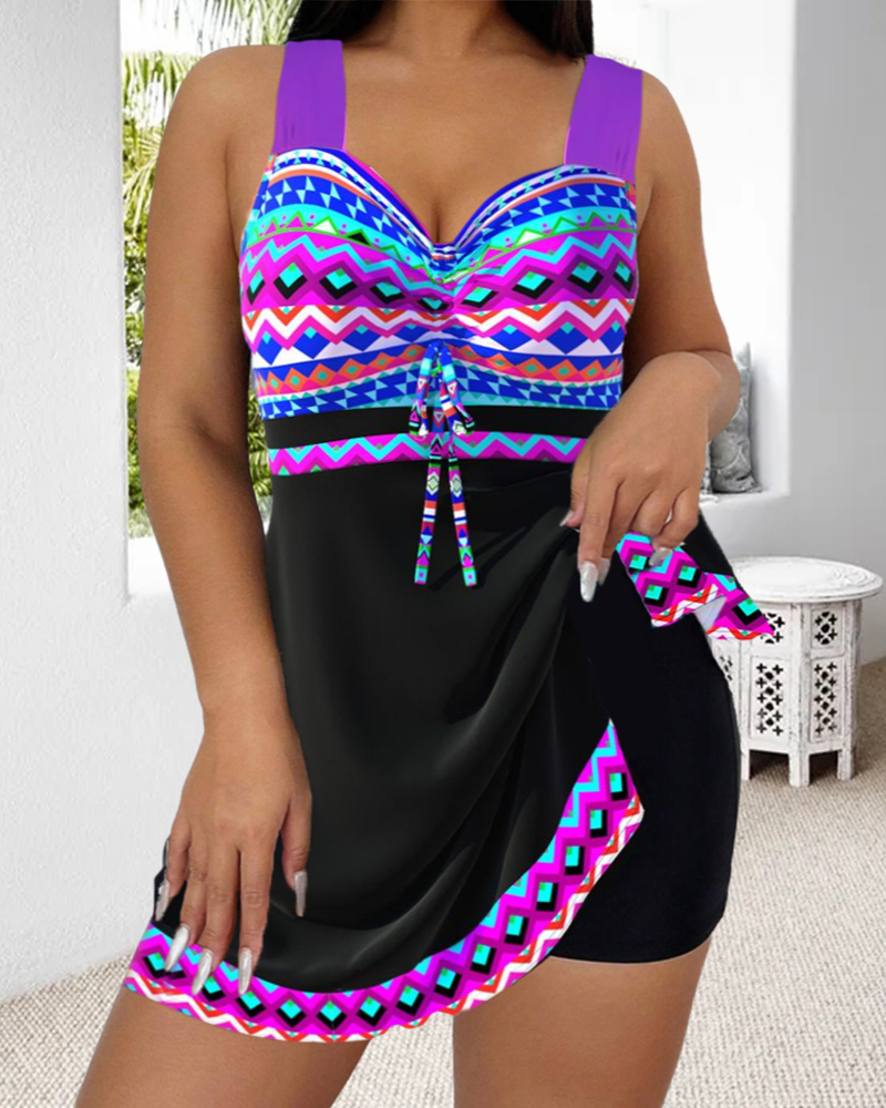 Iris | Maillot de bain avec cordon de serrage et imprimé rayé