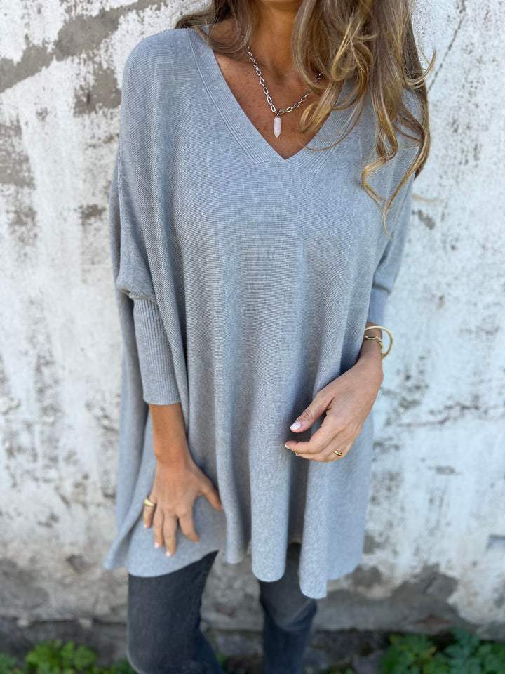 Hortense | Pull-over Doux à Col V et Manches Longues