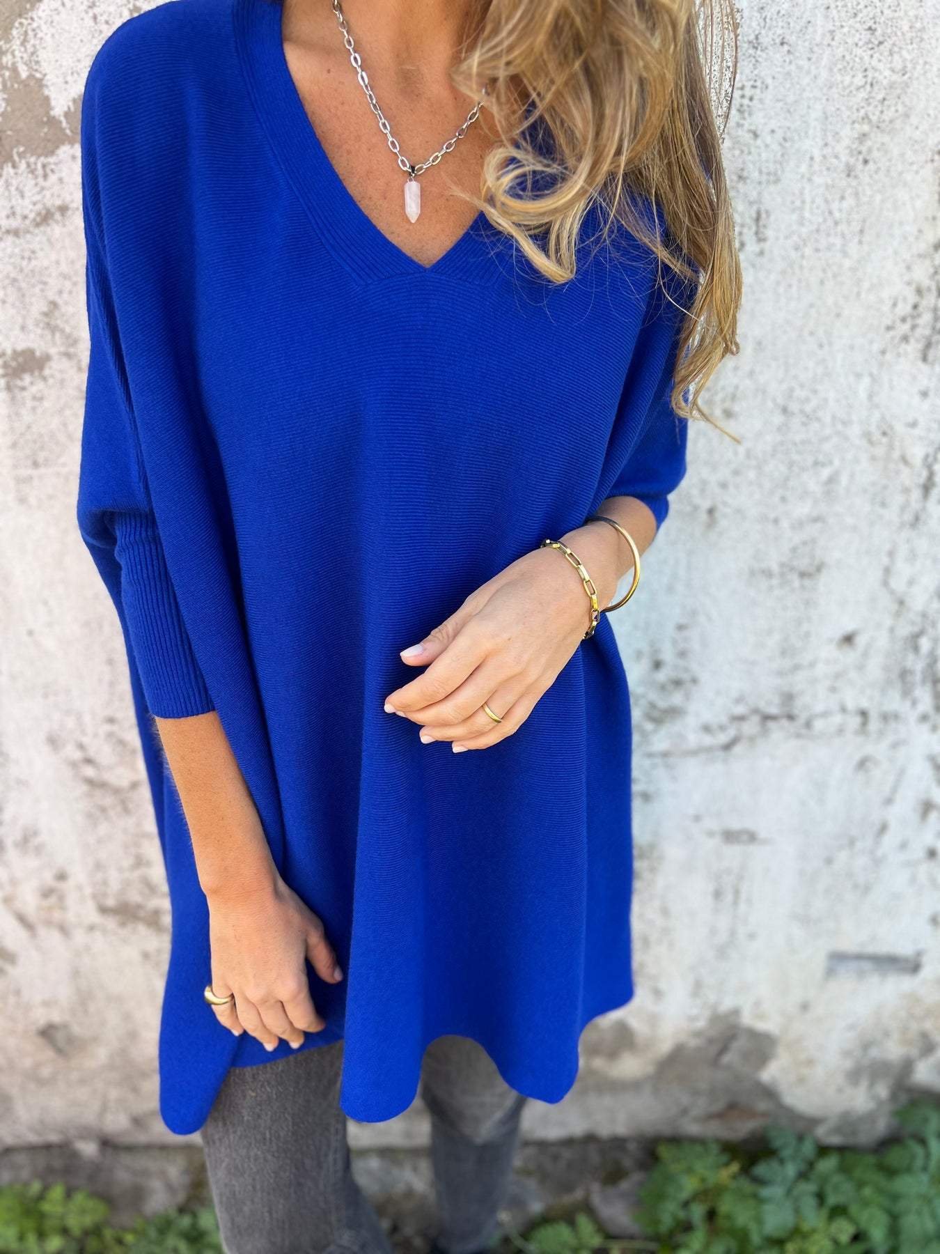 Hortense | Pull-over Doux à Col V et Manches Longues