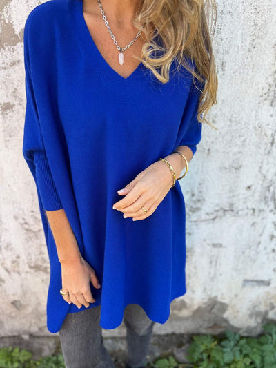 Hortense | Pull-over Doux à Col V et Manches Longues