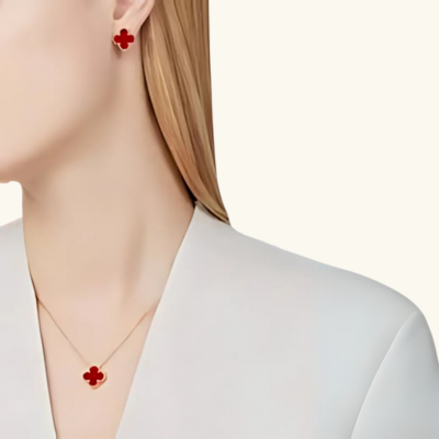 Bérengère | Collier Élégant Trèfle Noir