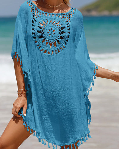 Pauline | Couverture de plage avec pompons