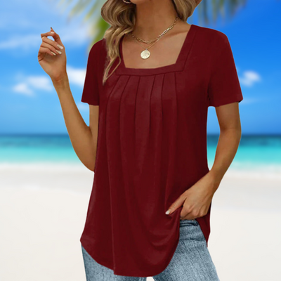 Prisca | Blouse légère à encolure carrée