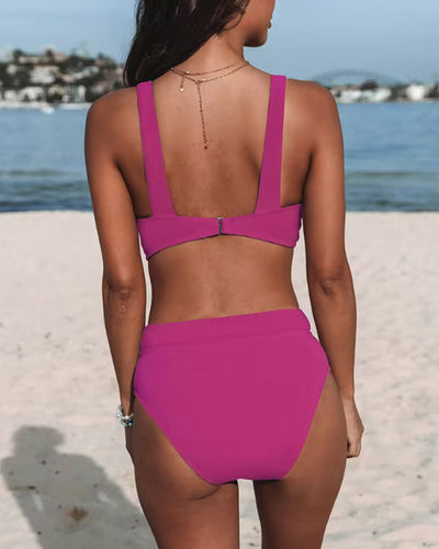 Louise | Bikinis de couleur unie taille haute