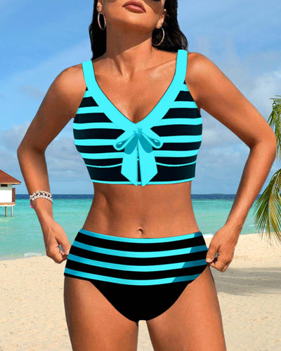 Élodie | Bikinis taille haute à rayures