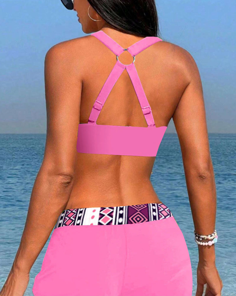 Diane | Bikinis taille haute à imprimé géométrique