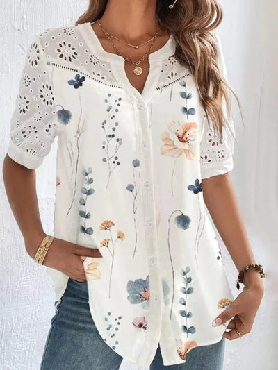 Lison | Blouse Élégante à Manches Courtes et Tissu Léger