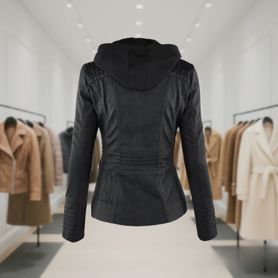 Hanelore | Veste En Cuir Imperméable À Capuche