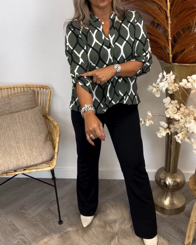 Adalinde | Blouse graphique chic et décontractée